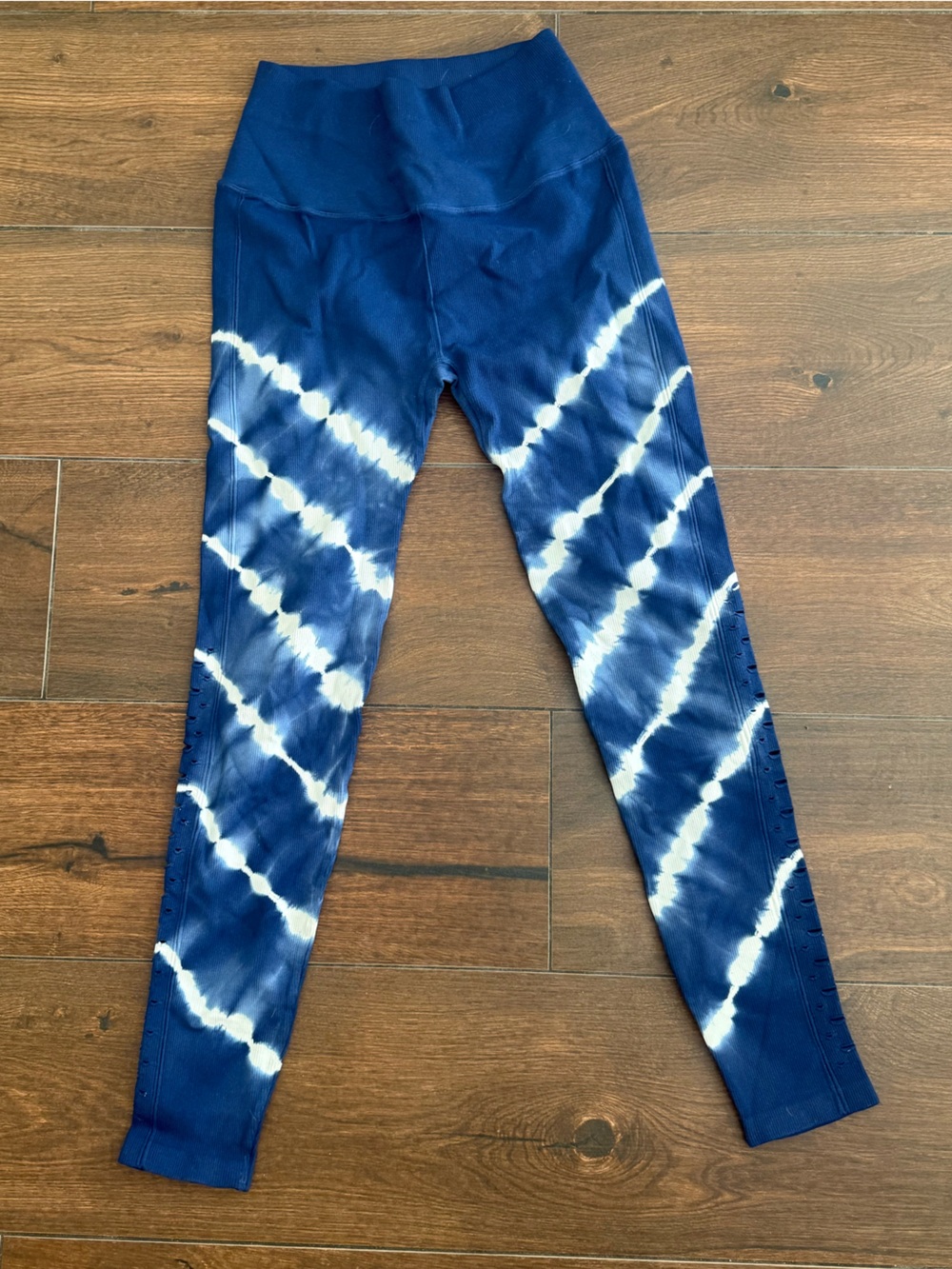 Spiritual Gangster Navy & White Tie-Dye High-Waist Leggings